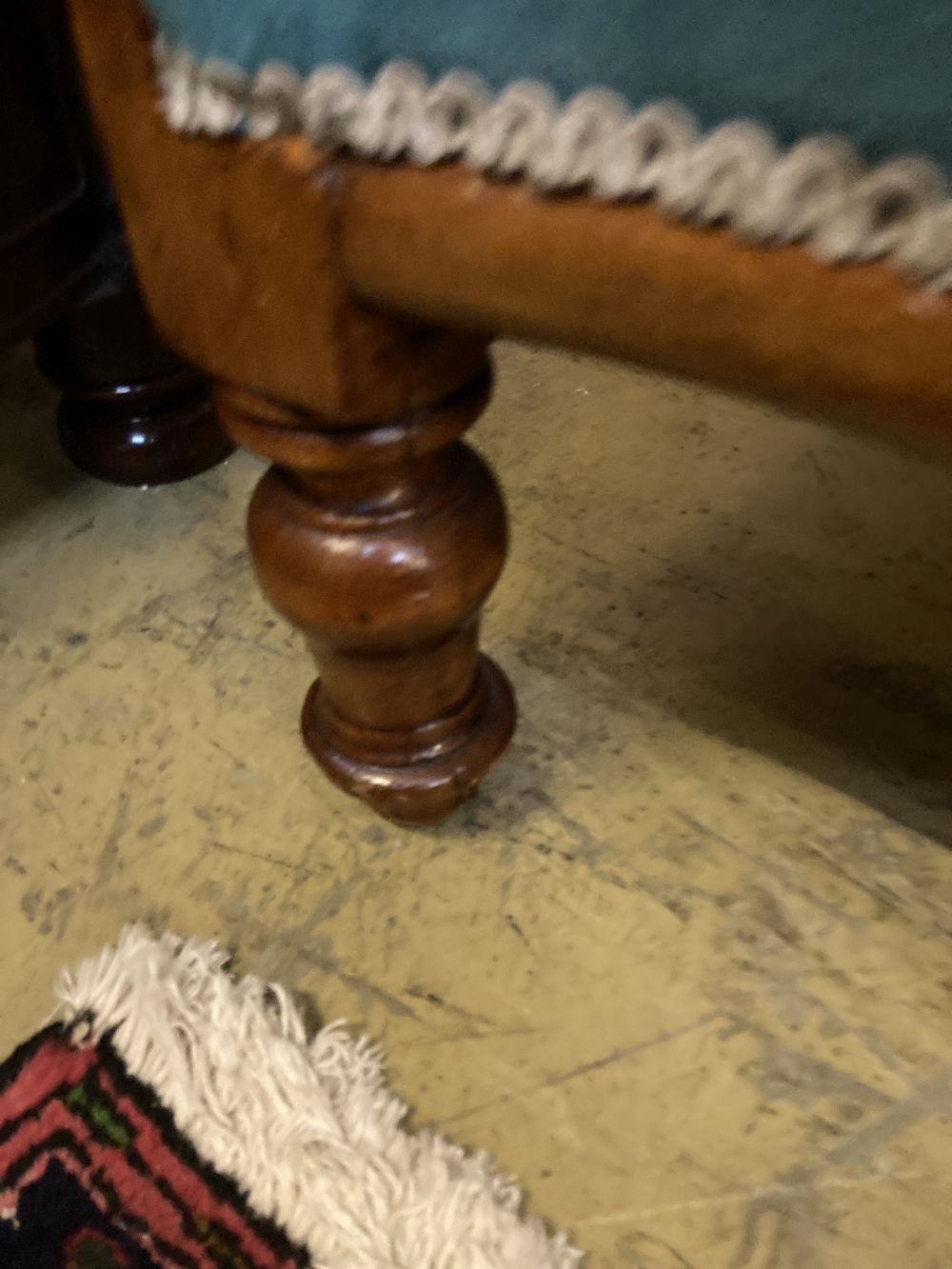 A Victorian mahogany button back back armchair